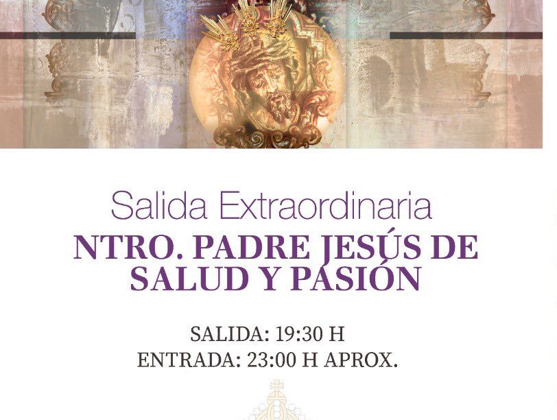 Recorrido de la Salida Extraordinaria de Nuestro Padre Jesús de Salud y Pasión de Almería en el día de hoy