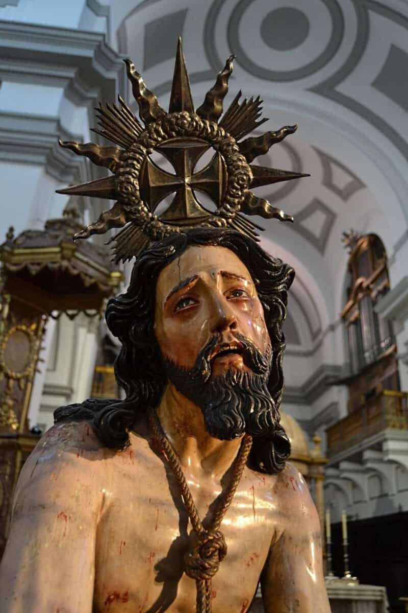 Jesús atado a la Columna de Santa Fe regresa al culto tras su restauración