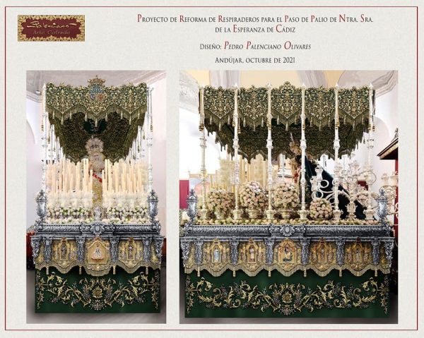 Así es el espectacular palio que prepara el Nazareno del Amor de Cádiz para su virgen