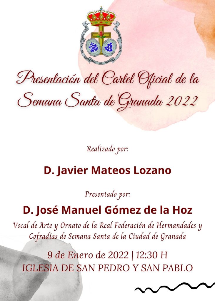 José Manuel Gómez de la Hoz presentador del Cartel Oficial de la Semana Santa de la Ciudad de Granada