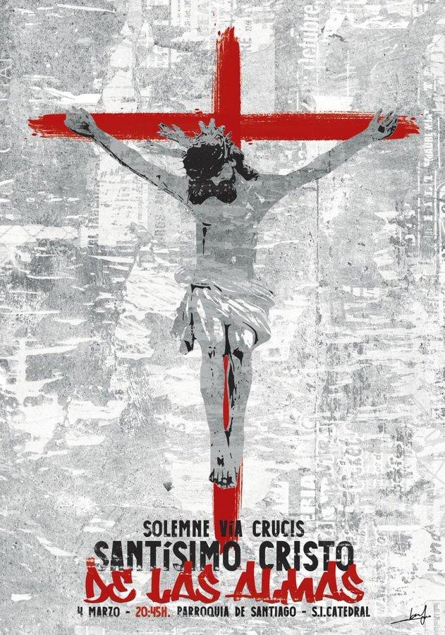 Cartel para el Vía Crucis Cuaresmal del Santísimo Cristo de las Almas de Jerez de la Frontera