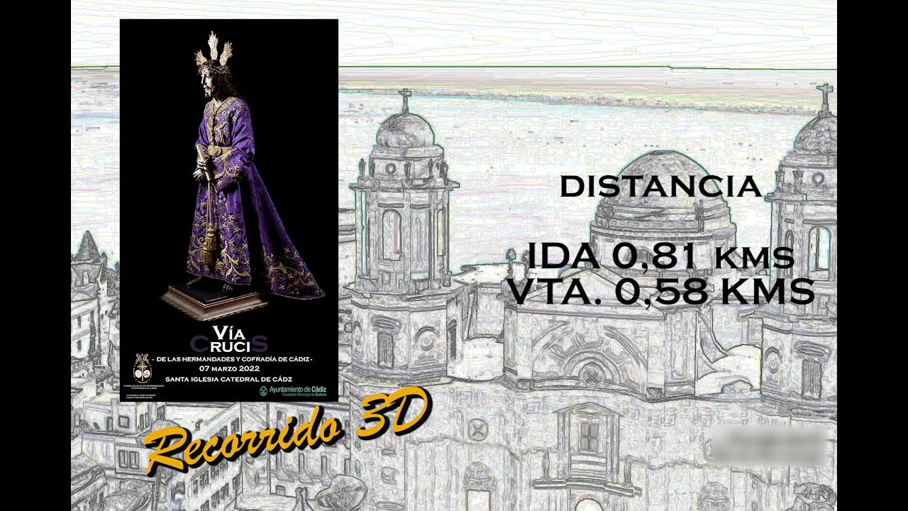 Recorrido 3D Viacrucis Oficial de Hermandades de Cádiz 2022