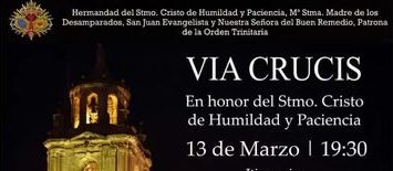 Horario e Itinerario del Vía Crucis del Cristo de la Humildad y Desamparados en Martos el 13 de Marzo