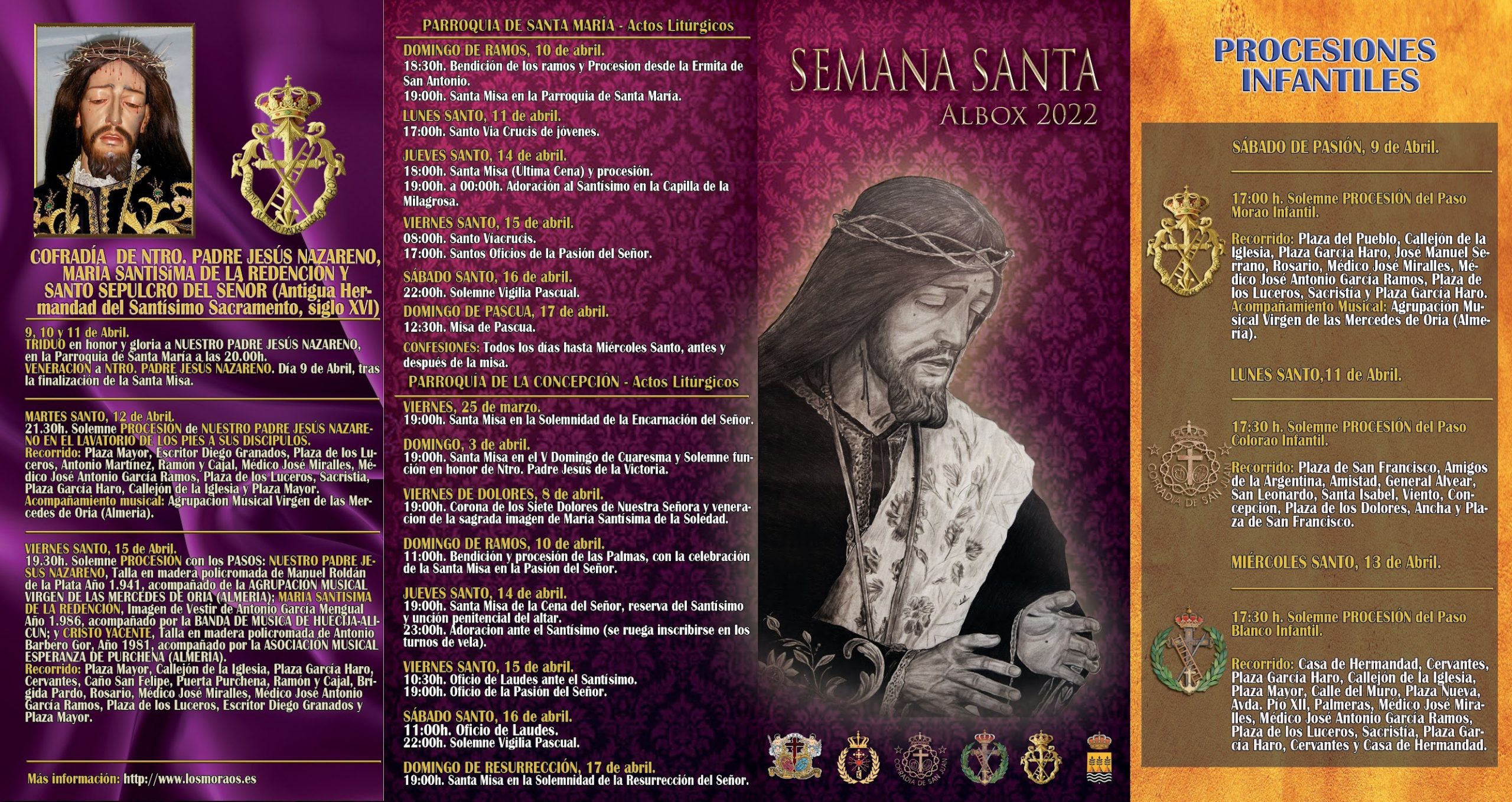 Horarios e Itinerarios Semana Santa Albox (Almería) 2022