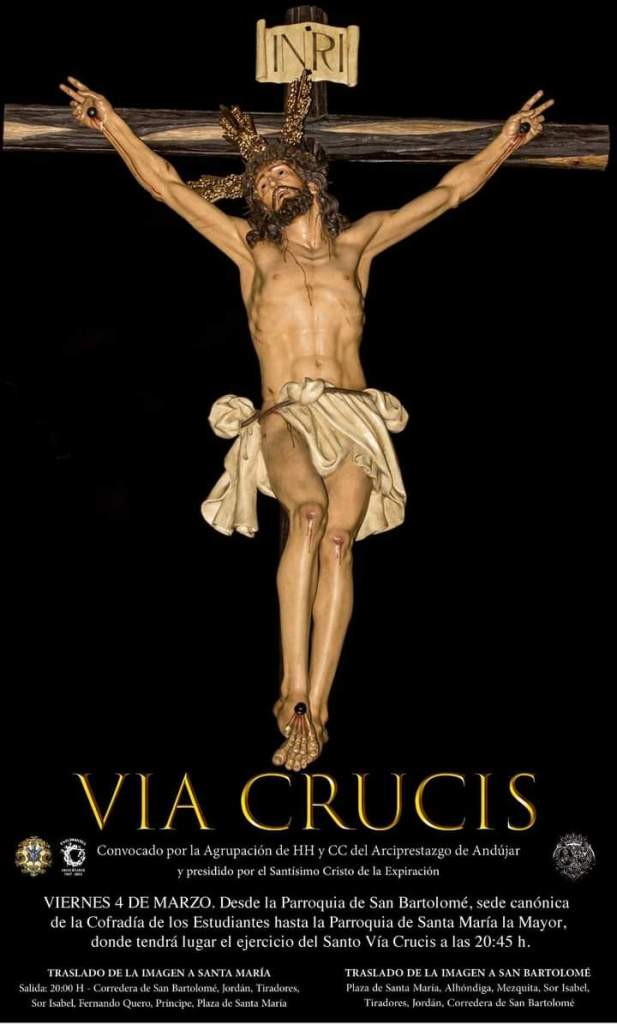 Horario e itinerario del Vía Crucis oficial de Hermandades mañana día 04 de marzo con el Santísimo Cristo de la Expiración.
