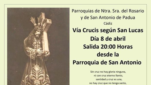 El Señor del Patio de San Antonio saldrá en Vía Crucis hoy Viernes de Dolores gaditano