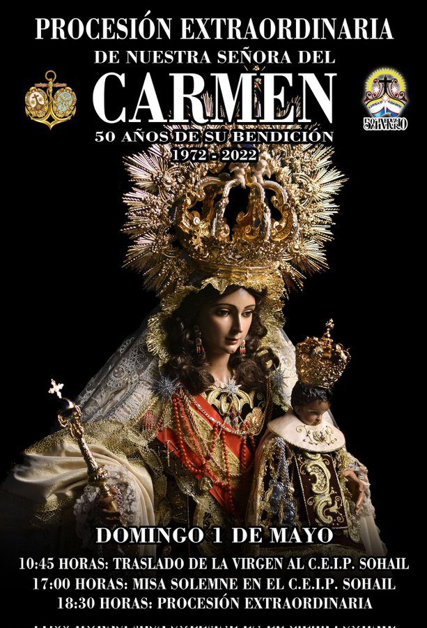 La Virgen del Carmen de Fuengirola saldrá en Extraordinaria el 01 de Mayo