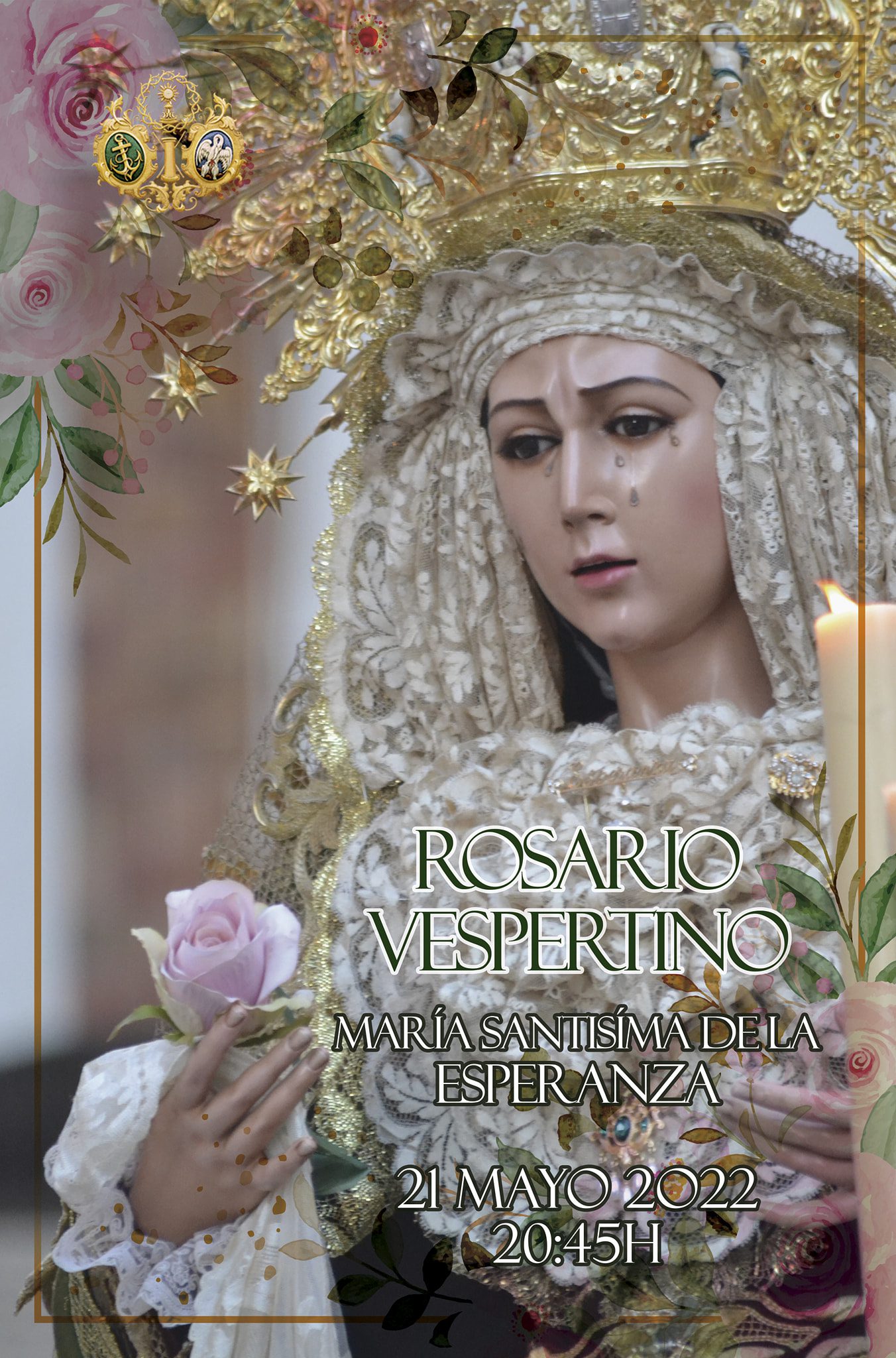 Rosario Vespertino con María Santísima de la Esperanza de Jaén este Sábado