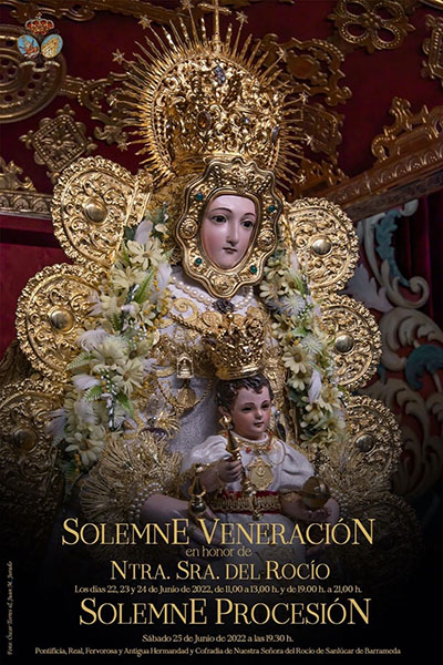 Veneración y procesión de la imagen de la Virgen de la Hermandad del Rocío de Sanlúcar de Barrameda