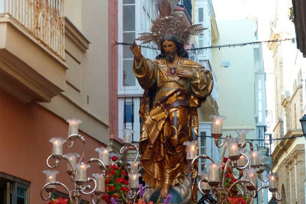 Horario e Itinerario de la Procesión del Sagrado Corazón de Jesús de Cádiz