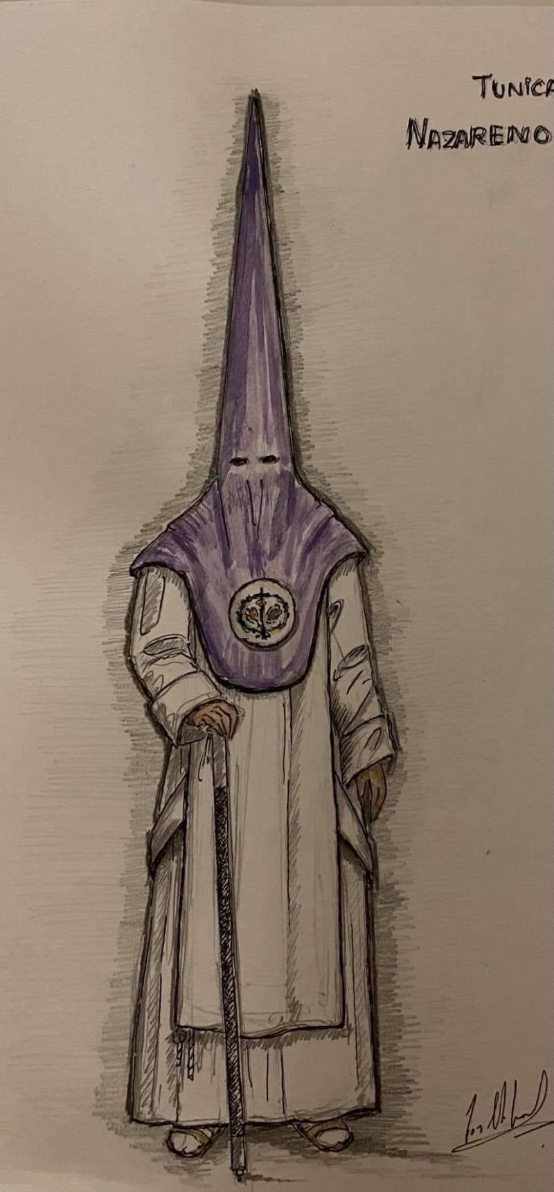 Este es el hábito nazareno para la Agrupación Parroquial de la Paz de Cuartillos