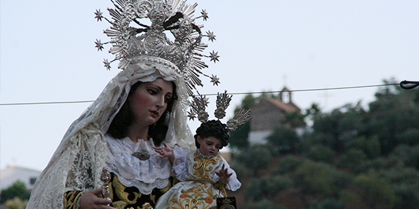 Horario e itinerario de la Procesión de la Virgen del Carmen de Olías. Málaga 16 de Julio del 2022