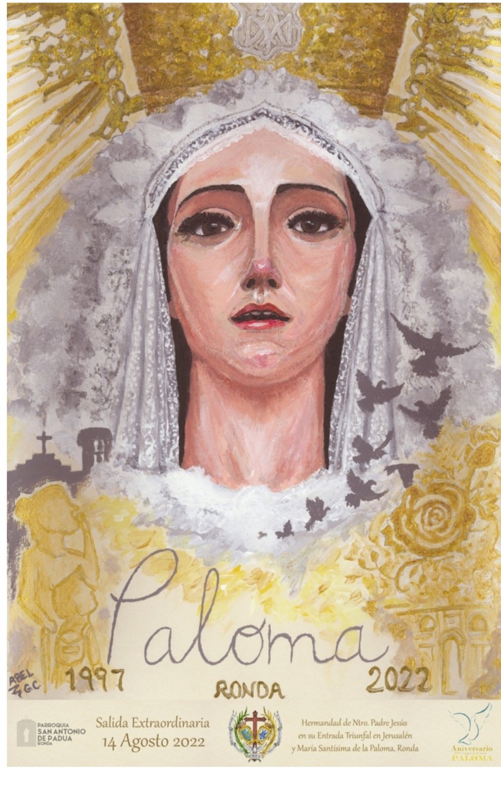La Virgen de la Paloma de Ronda procesionará por las calles de su barrio este domingo