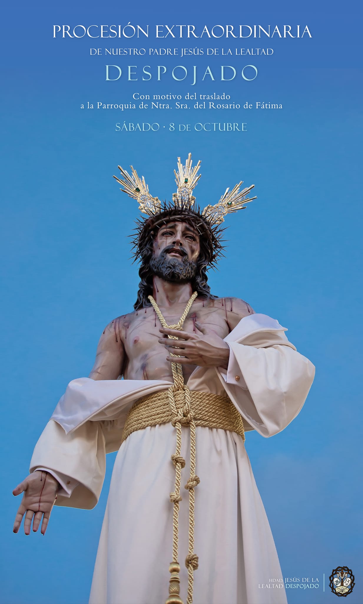 Horario e Itinerario Procesión Extraordinaria de Jesús Despojado. Cáceres 08 de Octubre del 2022
