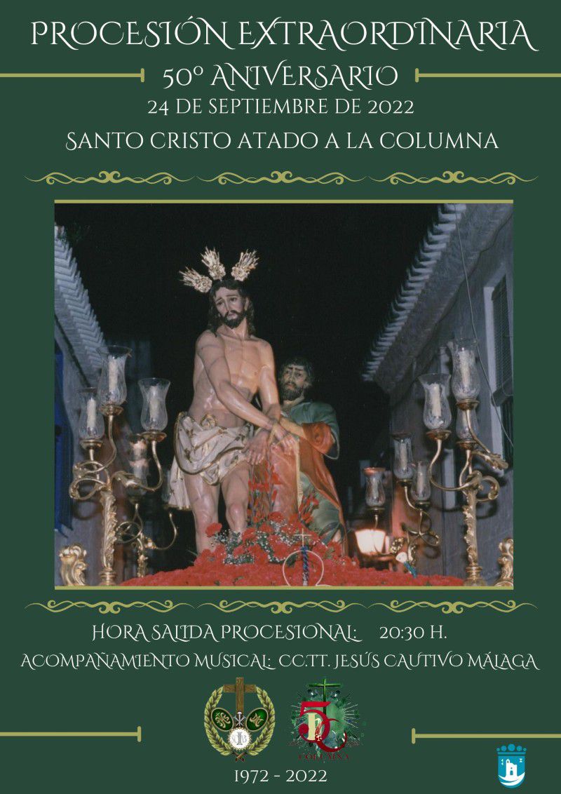 Este Sábado Procesión Extraordinaria por el 50º Aniversario del Santo Cristo Atado a la Columna de Marbella