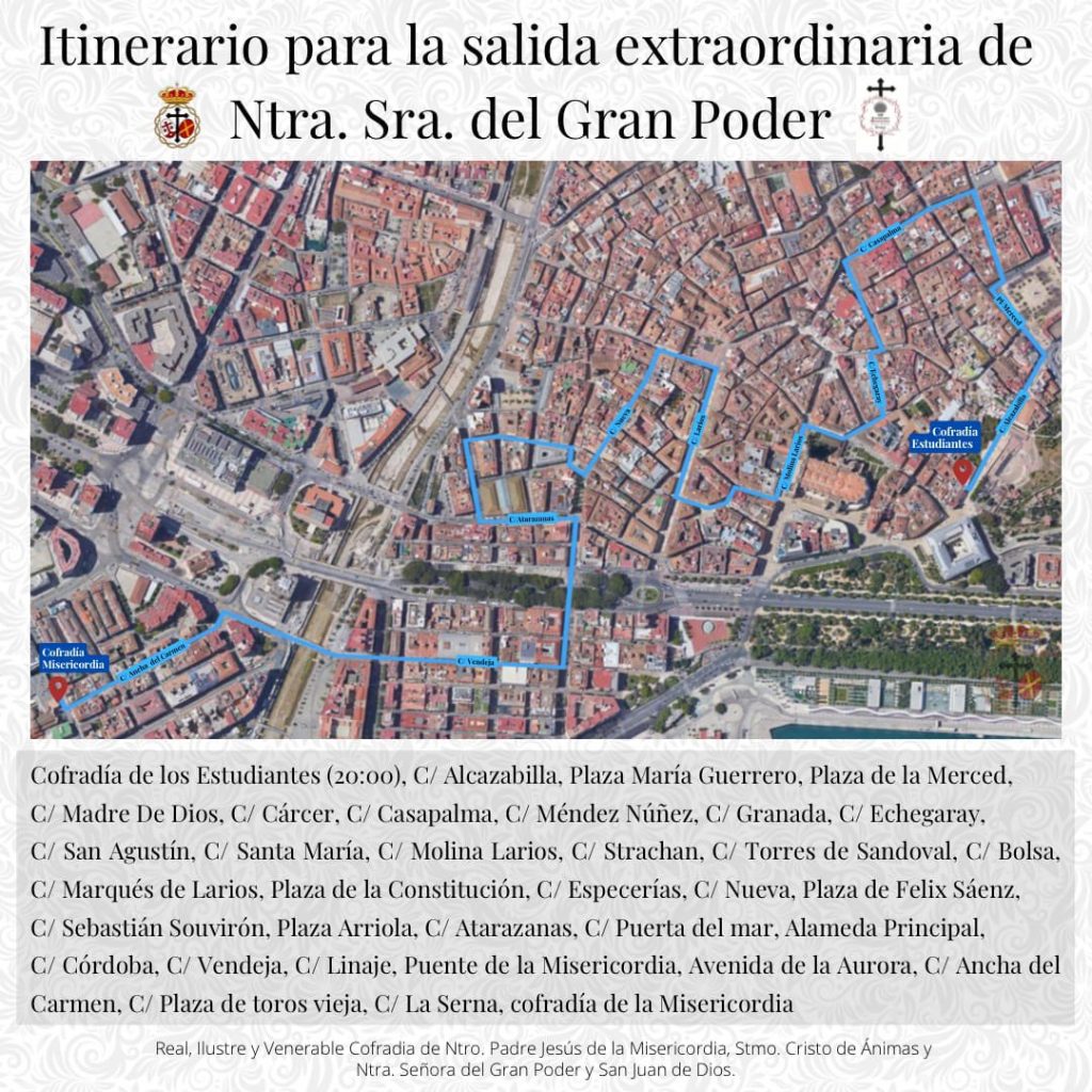 Todos los Datos de la Salida Extraordinaria de la Virgen del Gran Poder. Málaga 24 de Septiembre del 2022