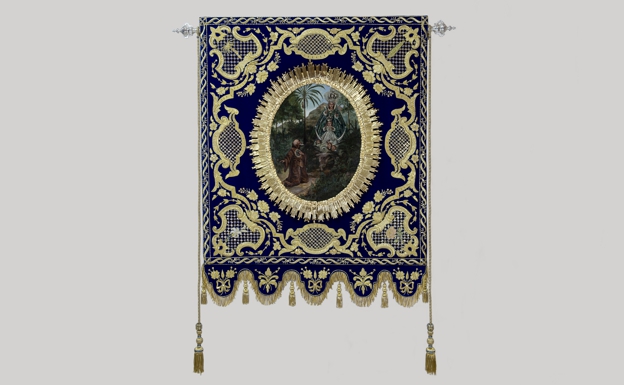 La Patrona de Málaga, la Virgen de la Victoria,  estrenará en su procesión un estandarte bordado