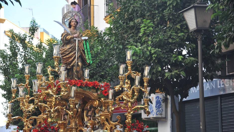 Horario e Itinerario de la Salida Procesional de Santa Lucia. Sevilla 02 de Octubre del 2022