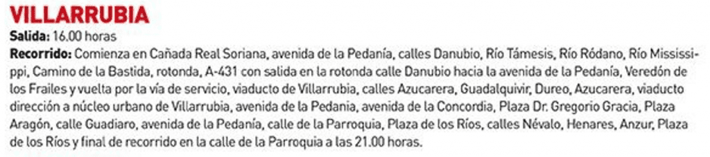 Horario e Itinerario de la Cabalgata de Reyes Magos de Villarrubia (Córdoba) 2023