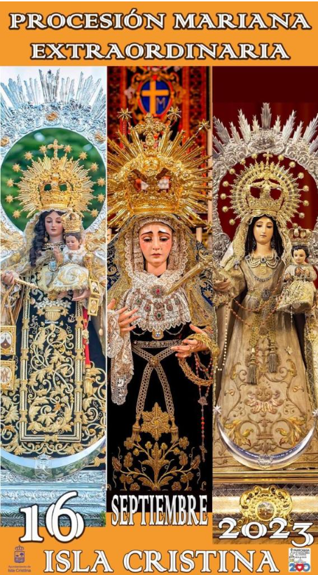Procesión Extraordinaria con las imágenes de la Virgen del Carmen, la Virgen del Rosario y la Virgen de los Dolores en Isla Cristina