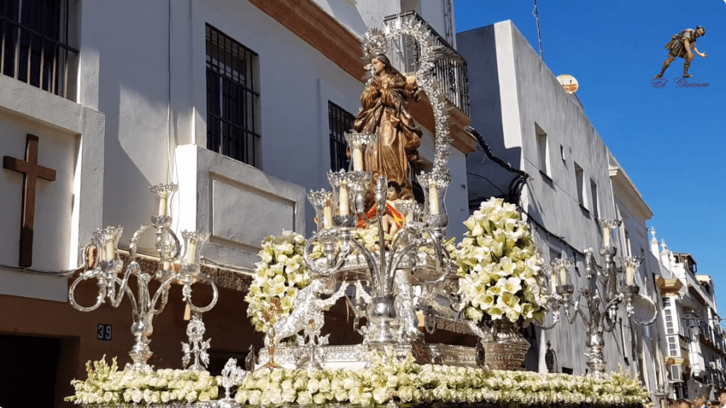 Vídeo de la Inmaculada Concepción de María en la c/Pérez Galdós en la Procesión Magna de San Fernando 2023
